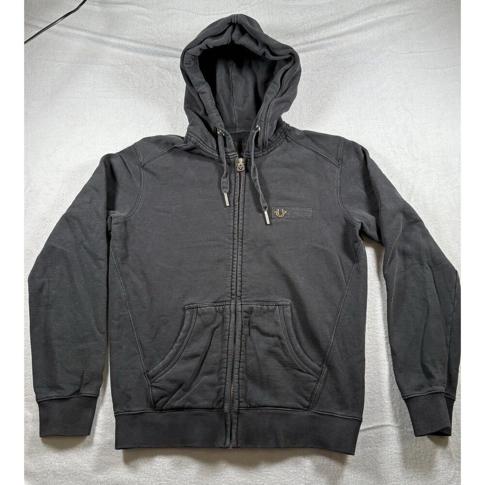 True religion Hoodie Full Zip Black Men’s Small Cotton Blend Sweatshirt